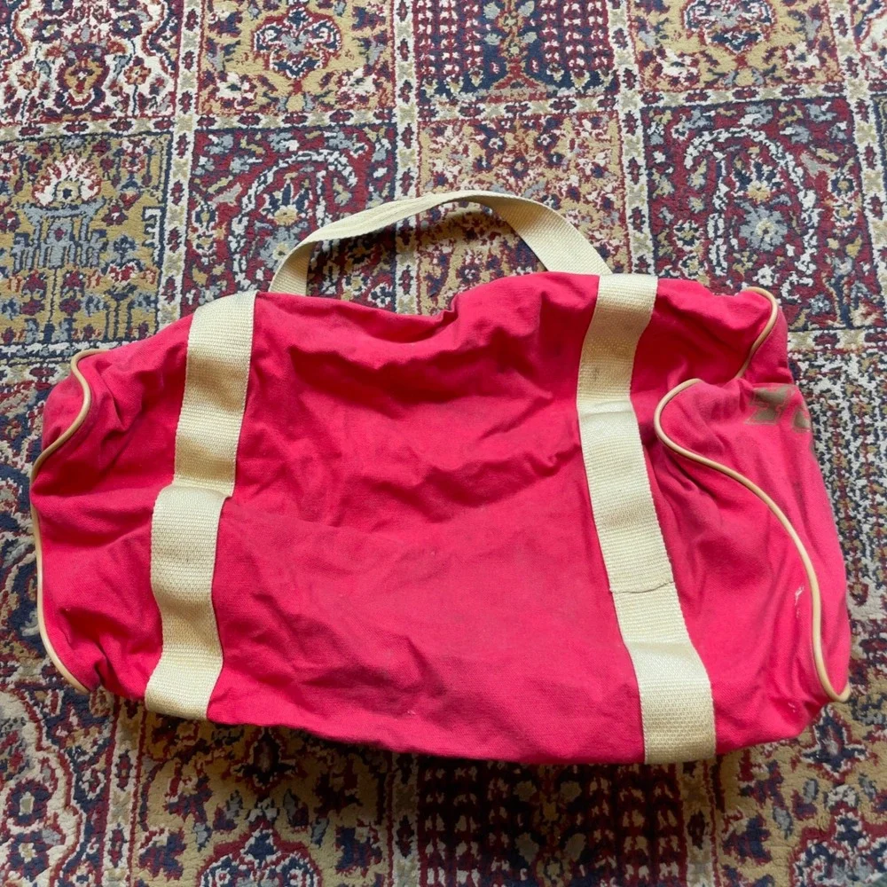 VTG 70s 80s San Francisco 49ers NFL Team Gear Duffel Bag Red Gold‎ Light Strap